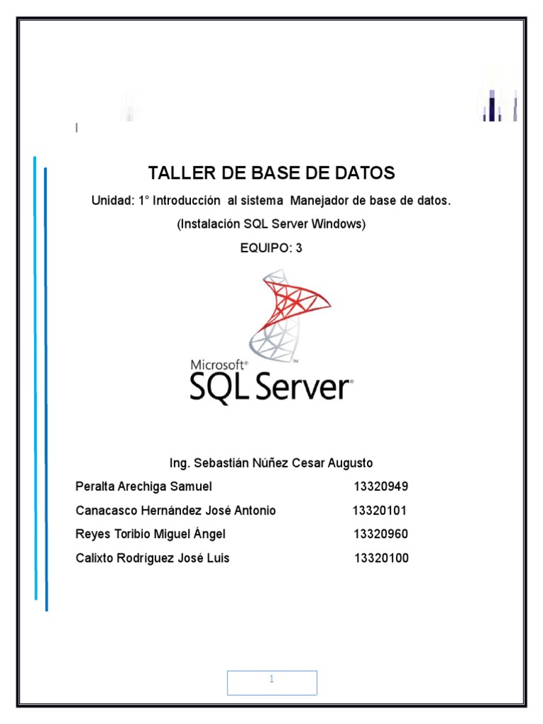 SQL Server Reporte | PDF | Servidor SQL de Microsoft | Bases de datos
