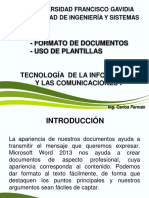 Formato de Documentos - Uso de Plantillas PDF