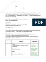 Grade Daily Lesson Plan For: T Date: Lesson # 2: Math Ideas