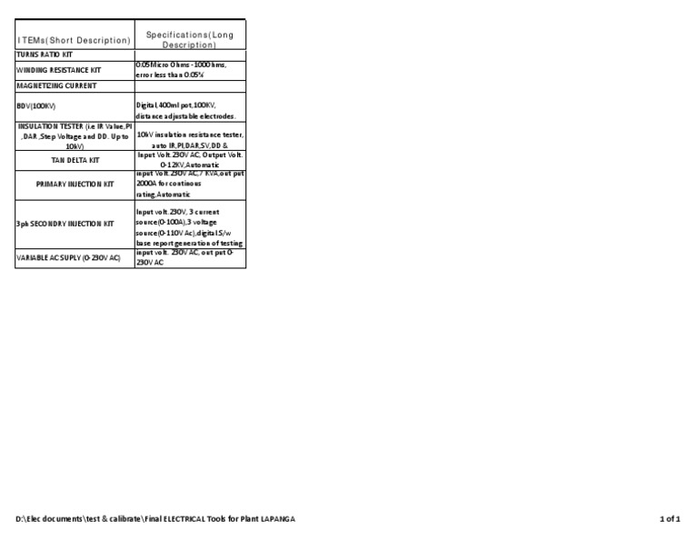 Elect Test Inst | PDF