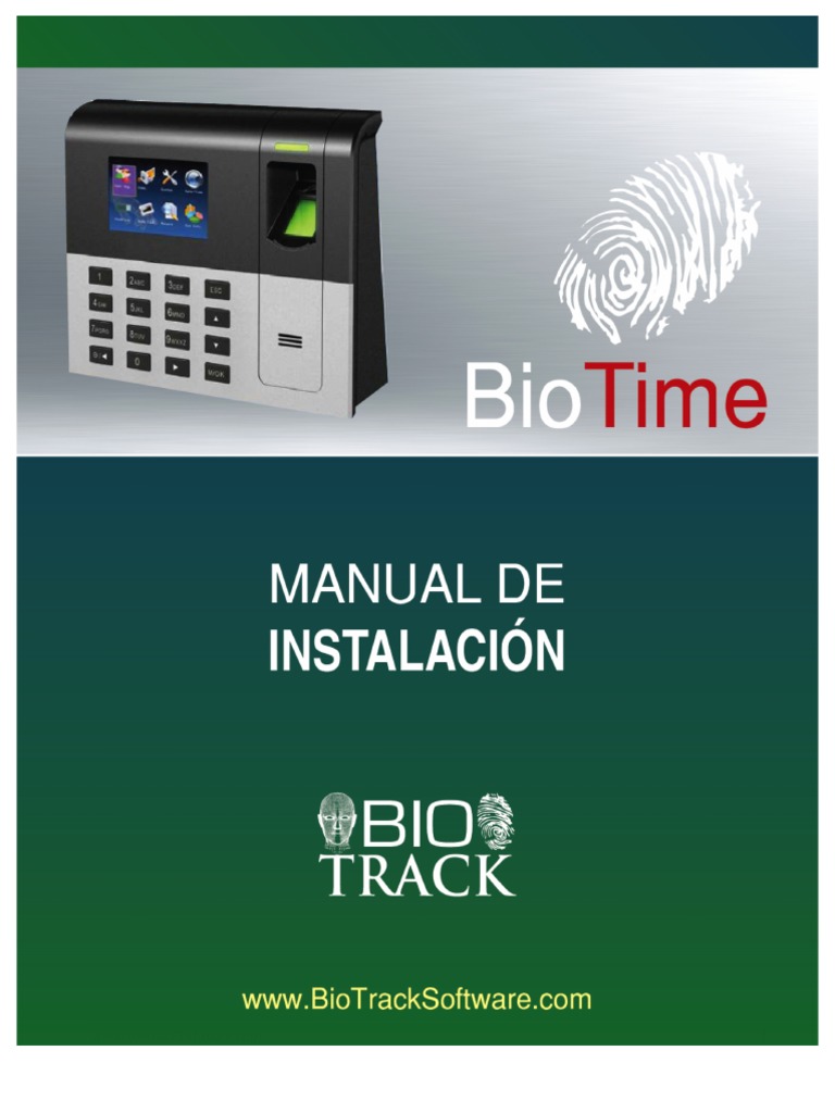Guía de Instalación de BioTime | PDF | USB | Transmisión de datos