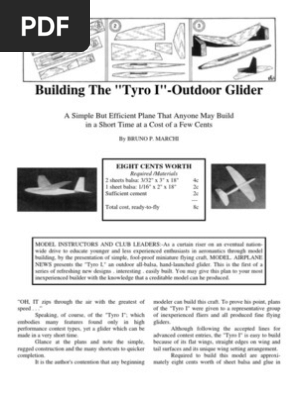 Tyro 1 - a Free-Flight Model Airplane (Glider)
