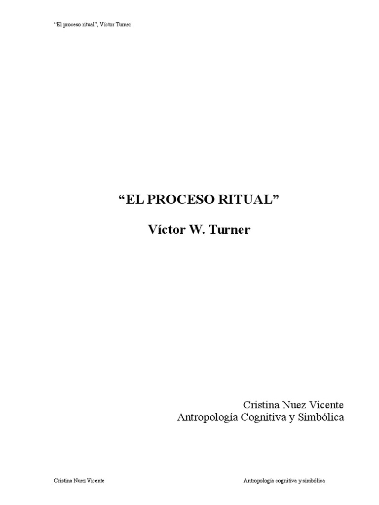Análisis del Proceso Ritual de Turner | PDF | Rituales | Antropología