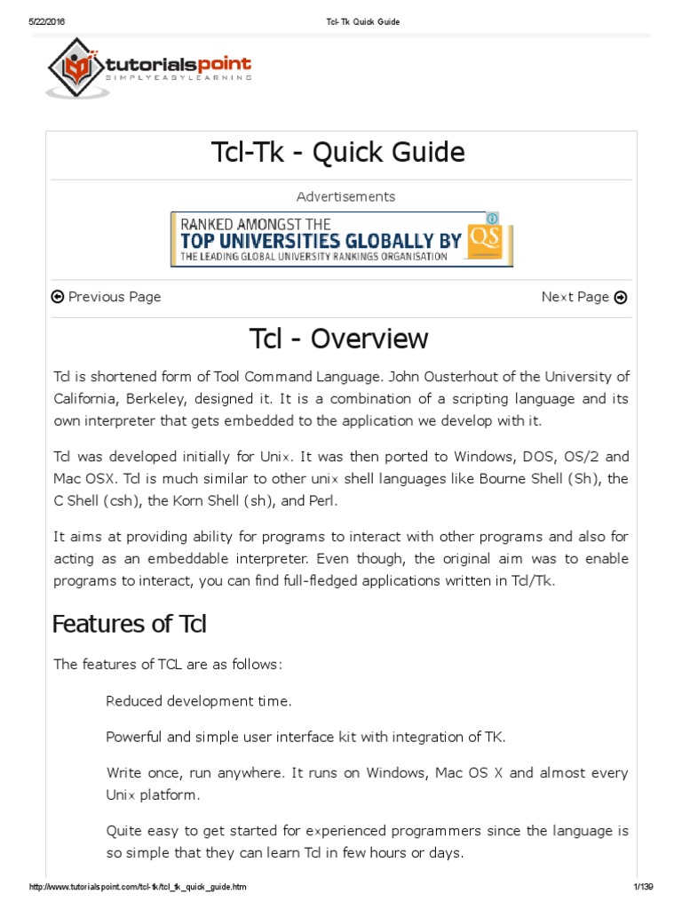 Tcl-Tk Quick Guide | Control Flow | Boolean Data Type image.