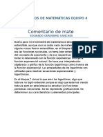 Comentarios de Matemáticas Equipo 4