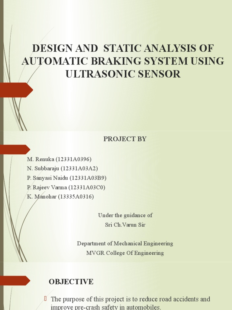 Design and Analysis of Automated Braking System Using | PDF | Anti Lock ...