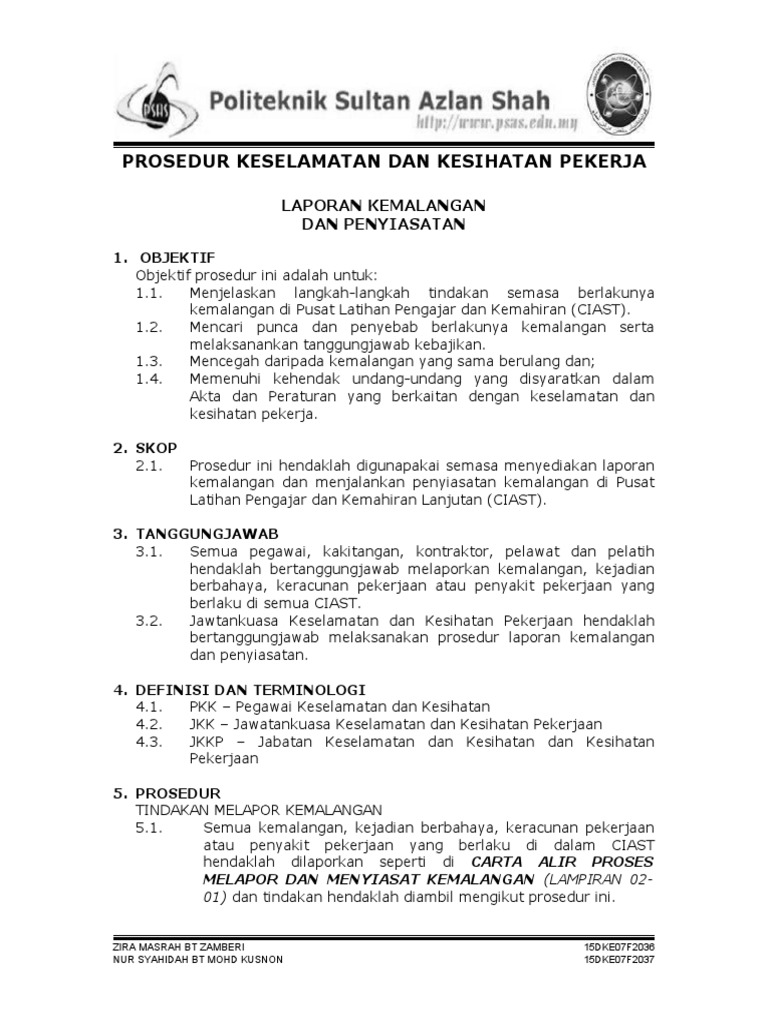 Contoh Surat Pengesahan Kemalangan