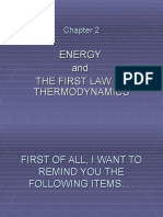 Energy and The First Law of Thermodynamics
