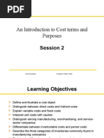 An Introduction To Cost Terms and Purposes: Session 2