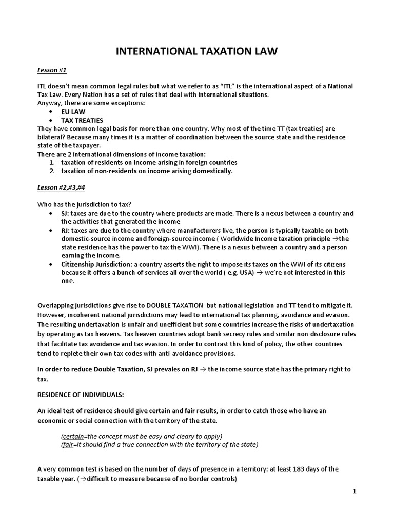 International Taxation Law | PDF | Tax Treaty | Value Added Tax