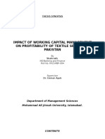 Impact of Working Capital Management On Profitability of Textile Sector of Pakistan