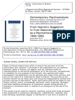 From Hypnotic Suggestion To Free Association: Freud As A Psychotherapist, Circa 1892-1893