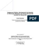 Indigenous Politics, Development and Identity in Peninsular Malaysia: The Orang Asli and The Contest For Resources