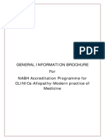 General Information Brochure For Nabh Accreditation Programme For Clinics-Allopathy-Modern Practice of Medicine