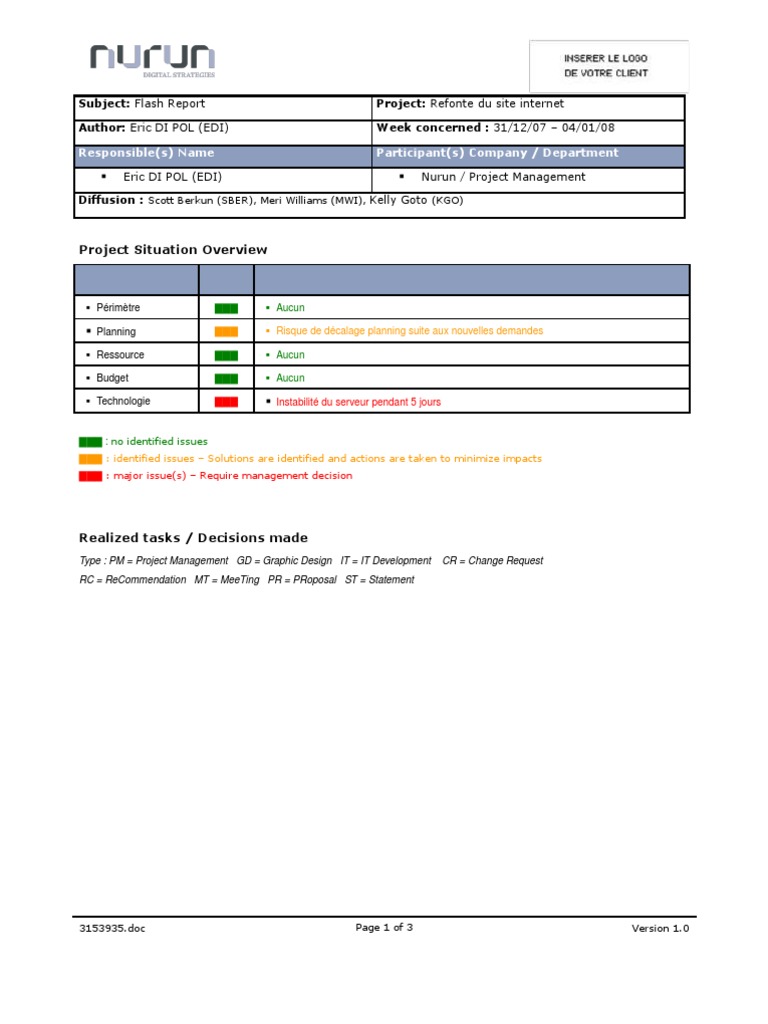 Flash Report: Refonte Site Internet | PDF | Business