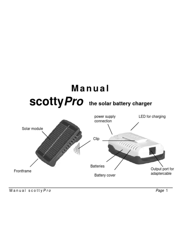 ScottyPro Incarcator Solar | Battery Charger | Mains Electricity