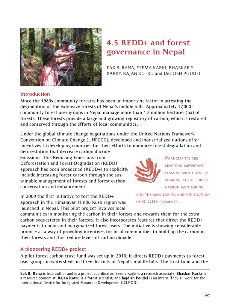 REDD+ and Forest Governance in Nepal | PDF | Reducing Emissions From ...