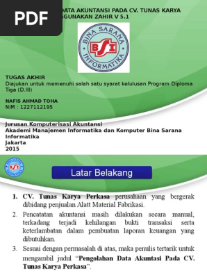 Contoh Makalah Zahir Bsi