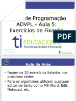 Curso de Lógica de Programação - Aula 5