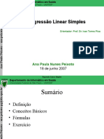 2007 06 18 Métodos Quantitativos I AnaPeixoto Regressão Linear Simples
