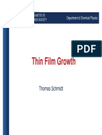 Thin Film Growth Thin Film Growth: Thomas Schmidt Thomas Schmidt