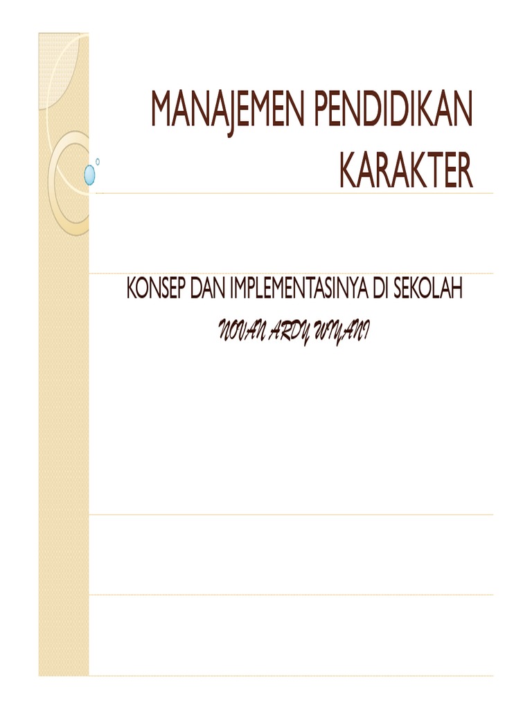 Manajemen Pendidikan Karakter