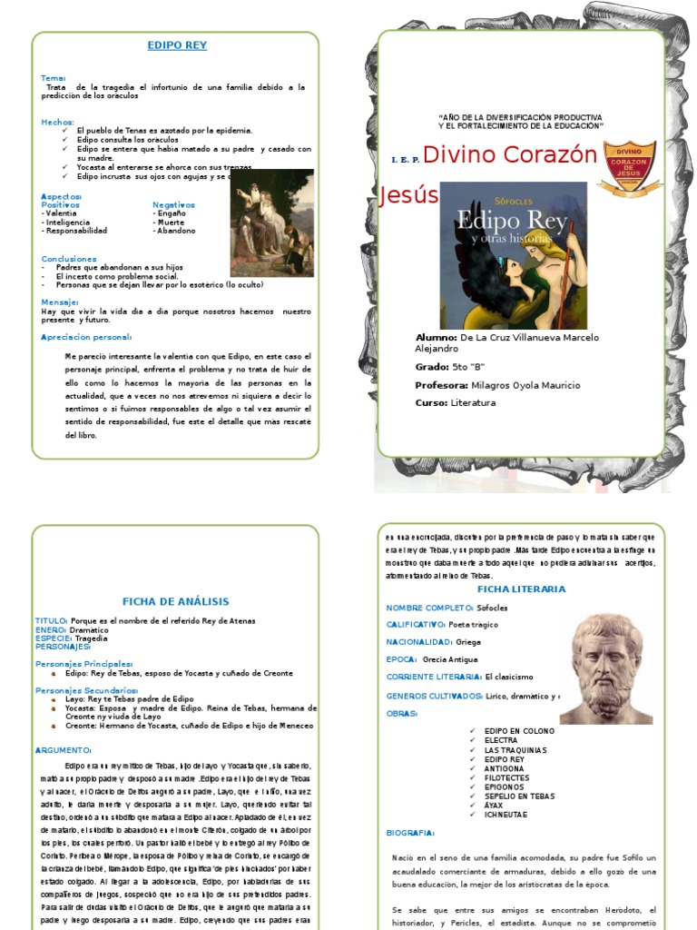 La tragedia del destino inevitable: Edipo Rey de Sófocles | PDF | Edipo ...