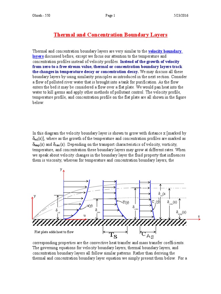 Thermal & Concentration Boundary Layers | PDF | Boundary Layer | Heat ...