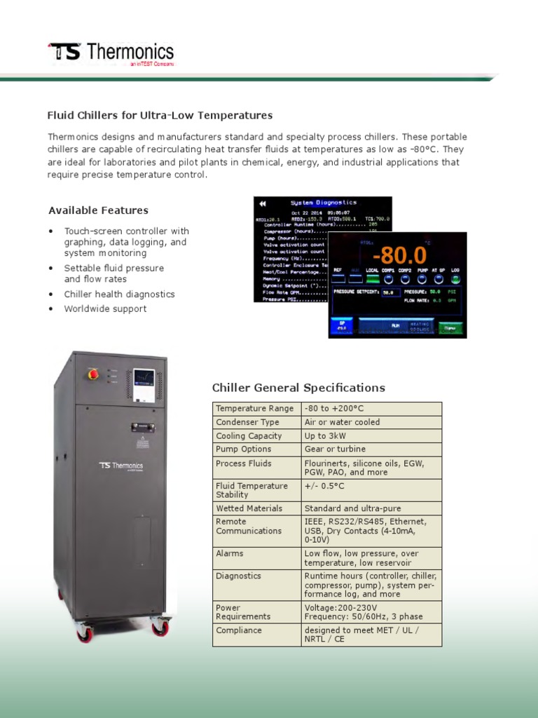 Portable Precision Process Chillers for Ultra-Low Temperatures in ...