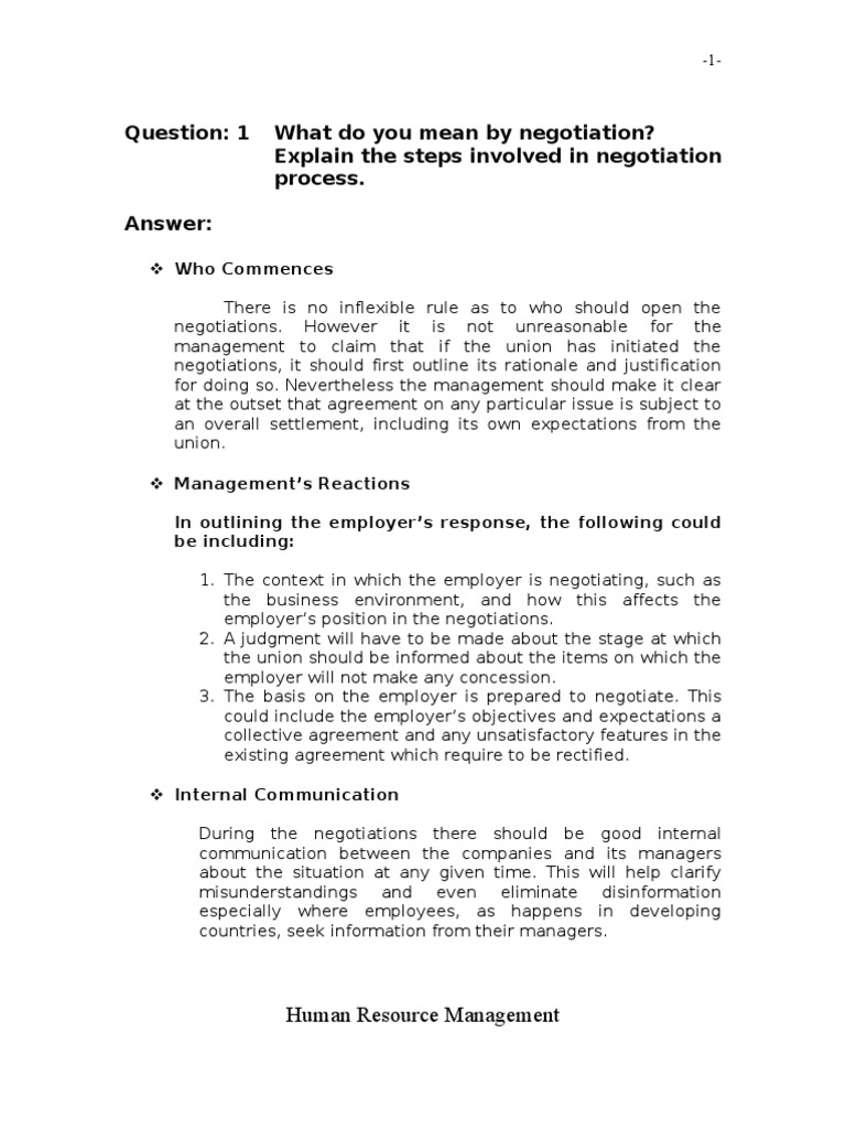 What Do You Mean by Negotiation? Explain The Steps Involved in