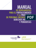Manual de Herramientas Para El Fortalecimiento y La Proteccion de Personas Defensoras de Derechos Humanos y Periodistas