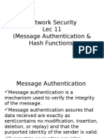 Network Security Lec 11 (Message Authentication & Hash Functions