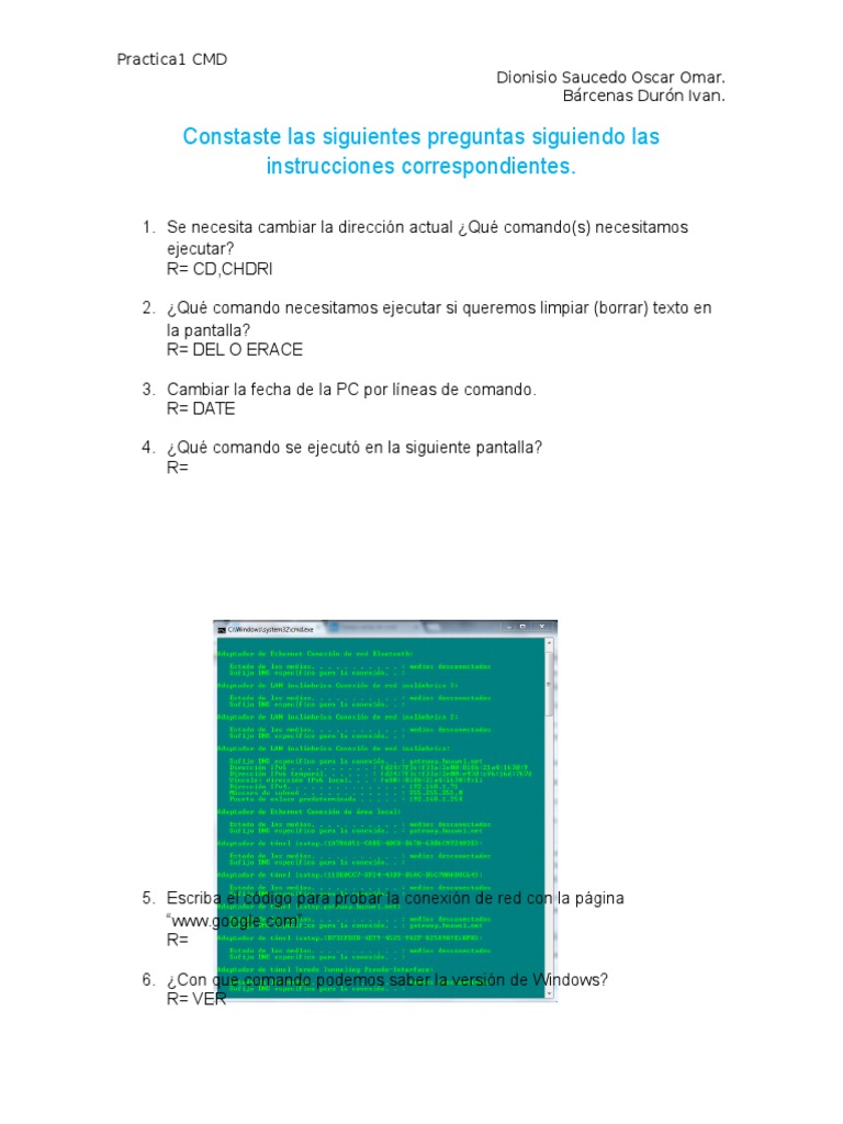 Comandos Esenciales de CMD | PDF | Archivo de computadora | Hardware de ...