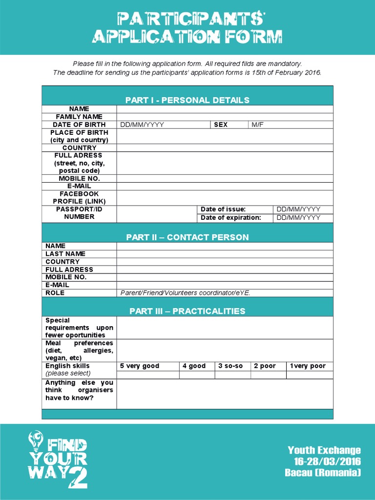 Participant Application Form | PDF | Government | Business
