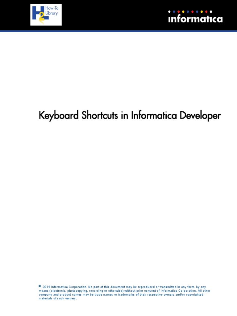 Keyboard Shortcuts in Informatica Developer | PDF | Computer Keyboard ...