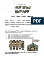 Clinton North Stake YCL Meeting Invite