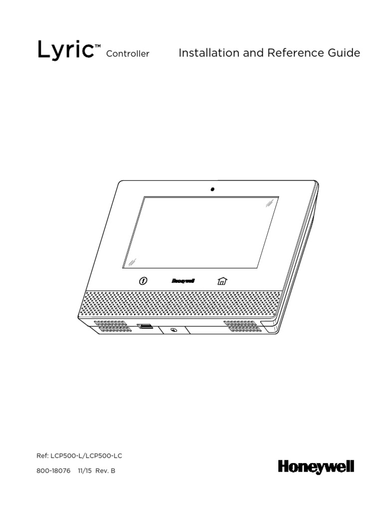 Honeywell Lyric Controller Installation and Setup Guide | PDF ...