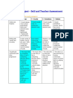 Film Score Project - Self and Teacher Assessment Rubric: Highlight Your Score For Each Category