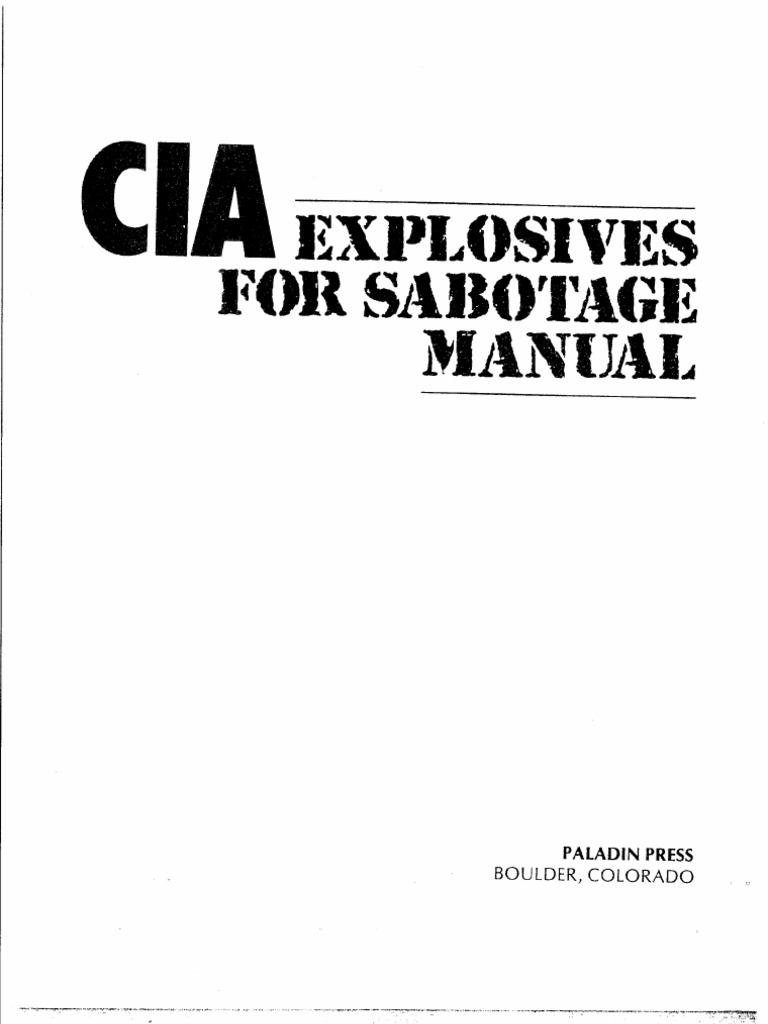 CIA Explosives for Sabotage Manual