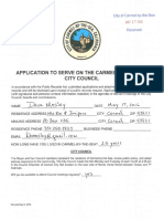 Application To Serve On The Carmel-By-The-Sea City Council: 9-JJ/'Vtn5/ T'/ TTW