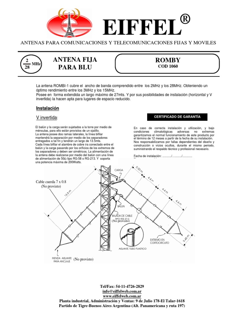 Antena Rombica para HF Multibanda | PDF