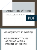 Argument Writing: An Introductory Guide For Middle School Students