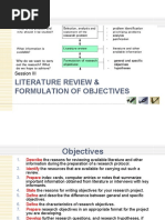 Literature Review & Formulation of Objectives: Session III