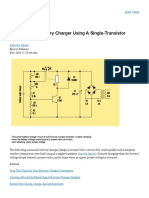 Build a Smart Battery Charger Using a Single Transistor Circuit