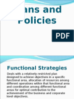 Functional Level Strategies-Plan and Policies