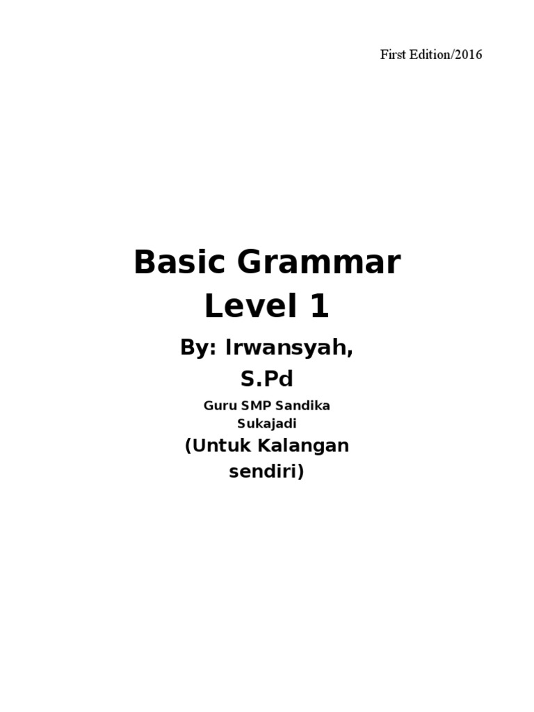 Basic English Grammar for Beginners | PDF