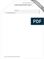 A Level Science Applications Support Booklet: Physics: Contents List