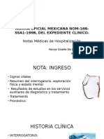 Notas Medicas de Hospitalizacion