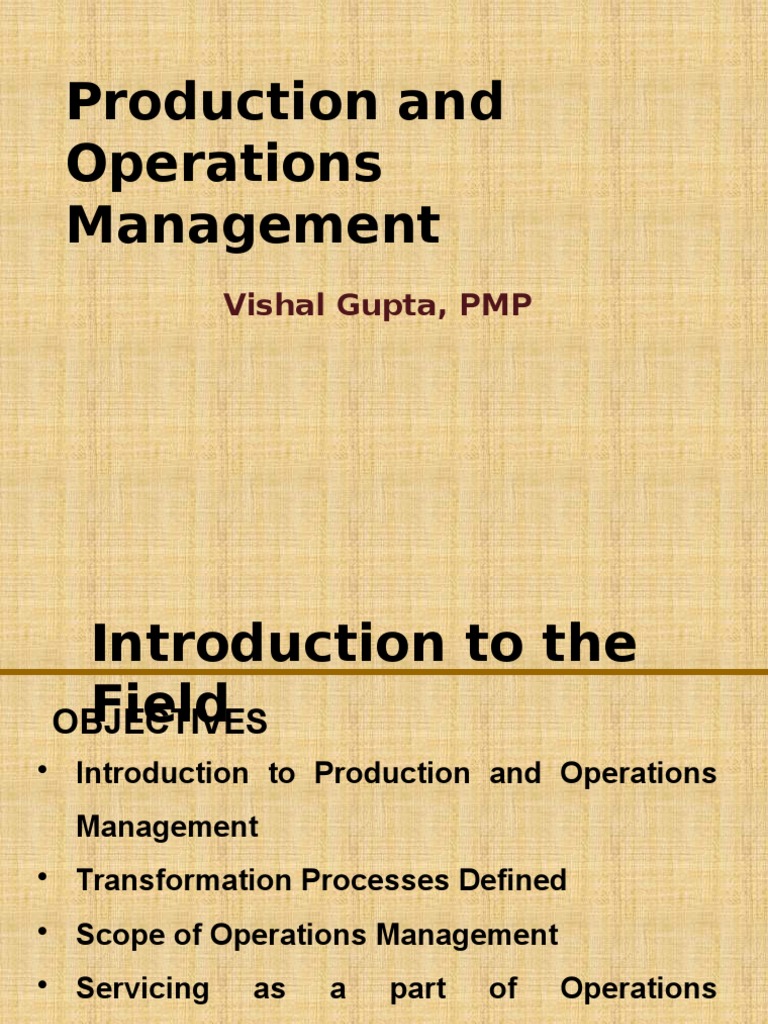 Session 1 Introduction To Operations Management 3.0 | PDF | Operations ...