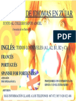 Cartel Escuela de Idiomas en Zújar